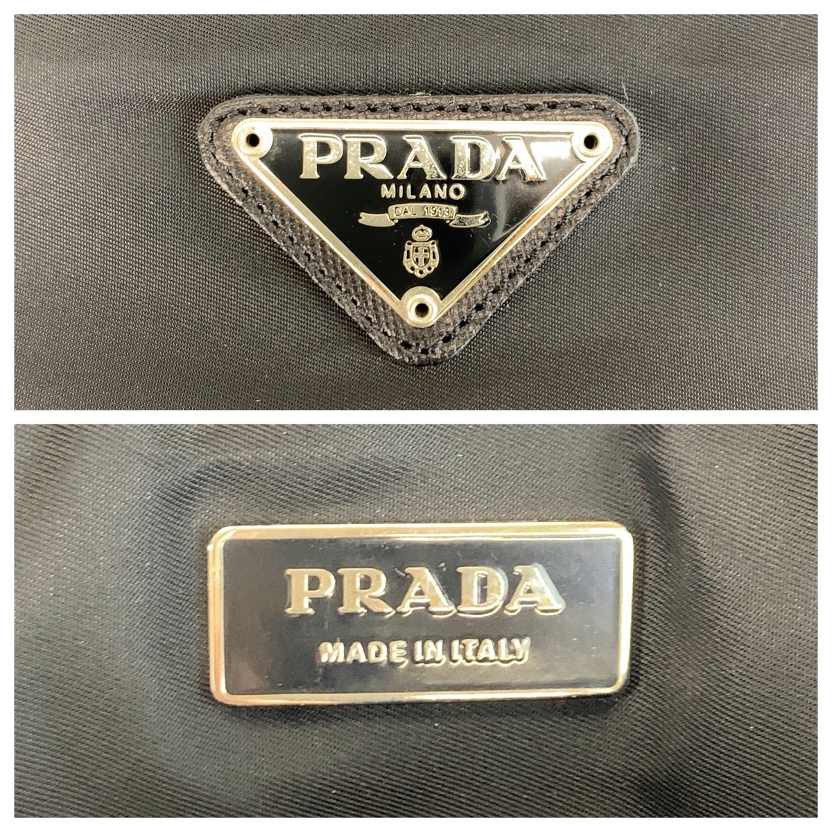 18314
PRADA プラダ テスート 三角ロゴプレート ブラック 黒 シルバー金具 ナイロン / レザー ビジネスバッグ ブリーフケース メンズ SA77