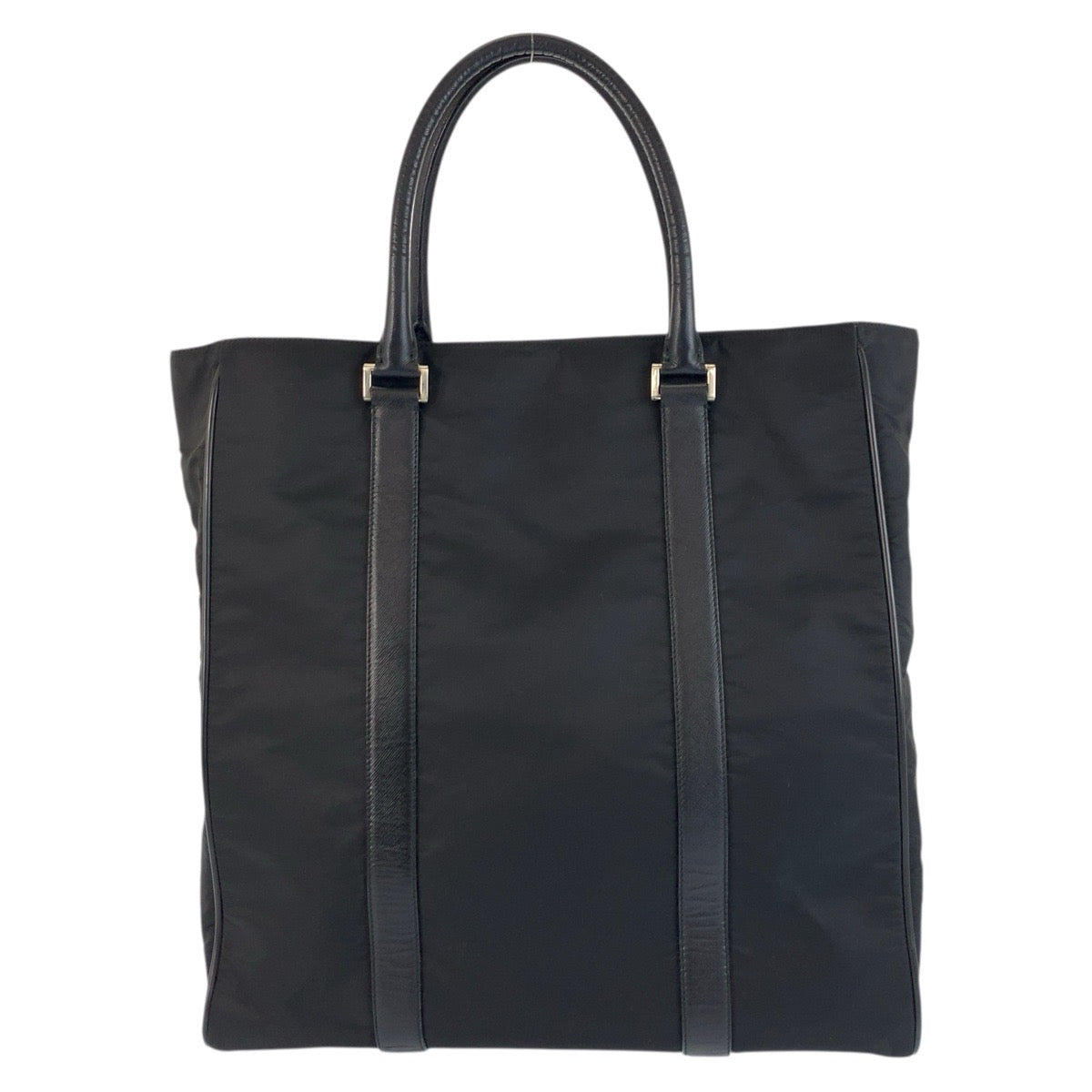 18316
PRADA プラダ テスート 三角ロゴプレート サフィアーノレザー ブラック 黒 シルバー金具 ナイロン / レザー トートバッグ ショルダーバッグ ビジネスバッグ  メンズ A68