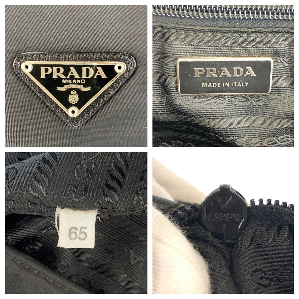 18316
PRADA プラダ テスート 三角ロゴプレート サフィアーノレザー ブラック 黒 シルバー金具 ナイロン / レザー トートバッグ ショルダーバッグ ビジネスバッグ  メンズ A68