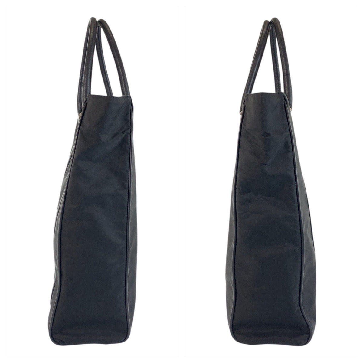 18316
PRADA プラダ テスート 三角ロゴプレート サフィアーノレザー ブラック 黒 シルバー金具 ナイロン / レザー トートバッグ ショルダーバッグ ビジネスバッグ  メンズ A68