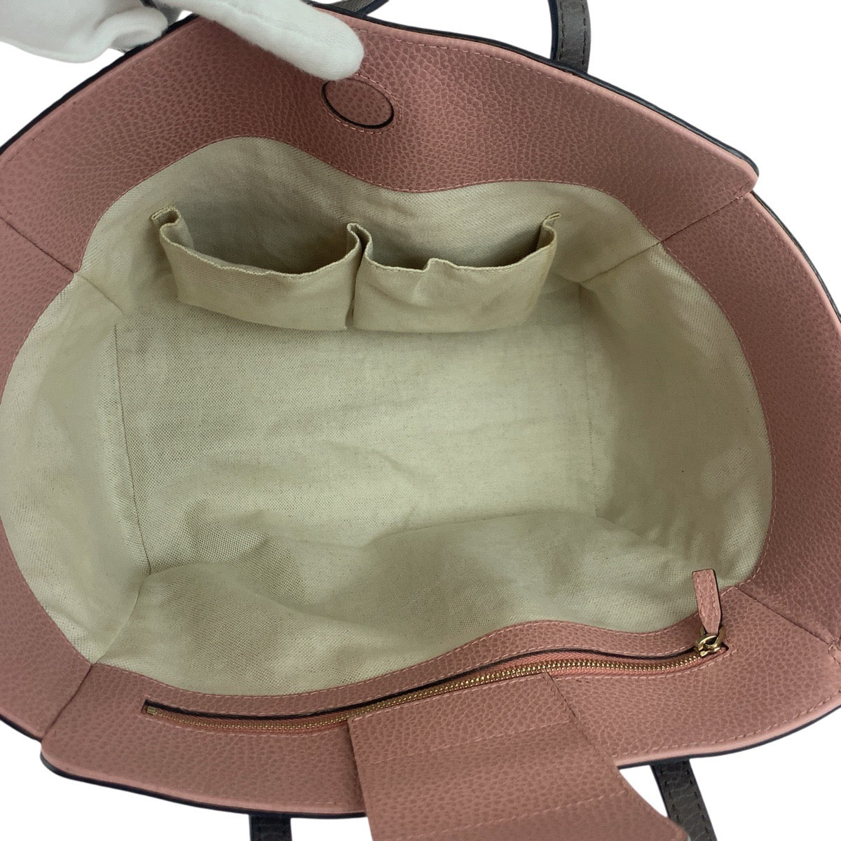 18318
GUCCI グッチ スウィング ブラウン グレージュ ピンク レザー 354408 トートバッグ ショルダーバッグ  レディース ABP52