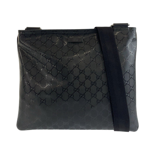 18319
GUCCI グッチ GGインプリメ ブラック 黒 シルバー金具 PVC 201446 ショルダーバッグ メッセンジャーバッグ レディース A67