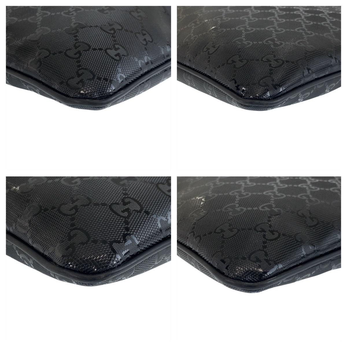 18319
GUCCI グッチ GGインプリメ ブラック 黒 シルバー金具 PVC 201446 ショルダーバッグ メッセンジャーバッグ レディース A67