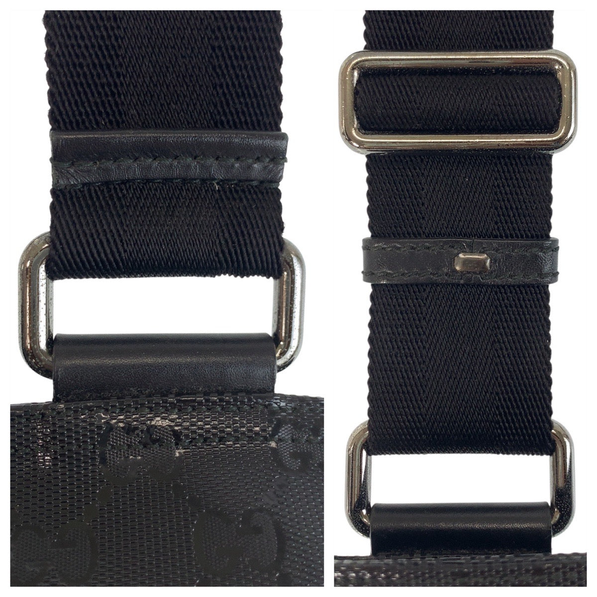 18319
GUCCI グッチ GGインプリメ ブラック 黒 シルバー金具 PVC 201446 ショルダーバッグ メッセンジャーバッグ レディース A67