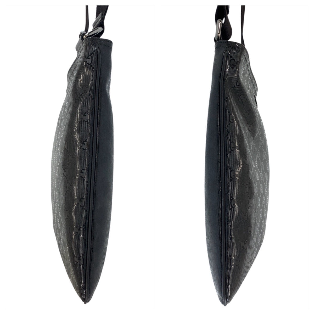 18319
GUCCI グッチ GGインプリメ ブラック 黒 シルバー金具 PVC 201446 ショルダーバッグ メッセンジャーバッグ レディース A67