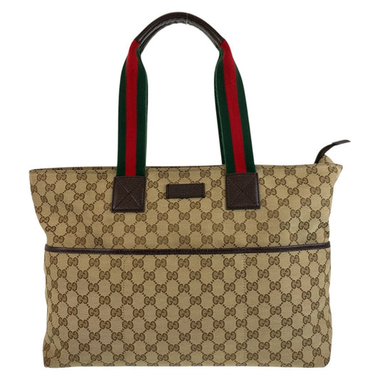 18320
GUCCI グッチ シェリーライン ベージュ ブラウン GGキャンバス 155524 トートバッグ ショルダーバッグ  レディース A64