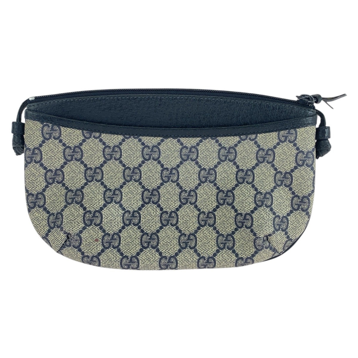 18323
GUCCI グッチ オールドグッチ グレー ネイビー GGスプリームキャンバス / レザー 904 02 020 ショルダーバッグ ポシェット  レディース AB33