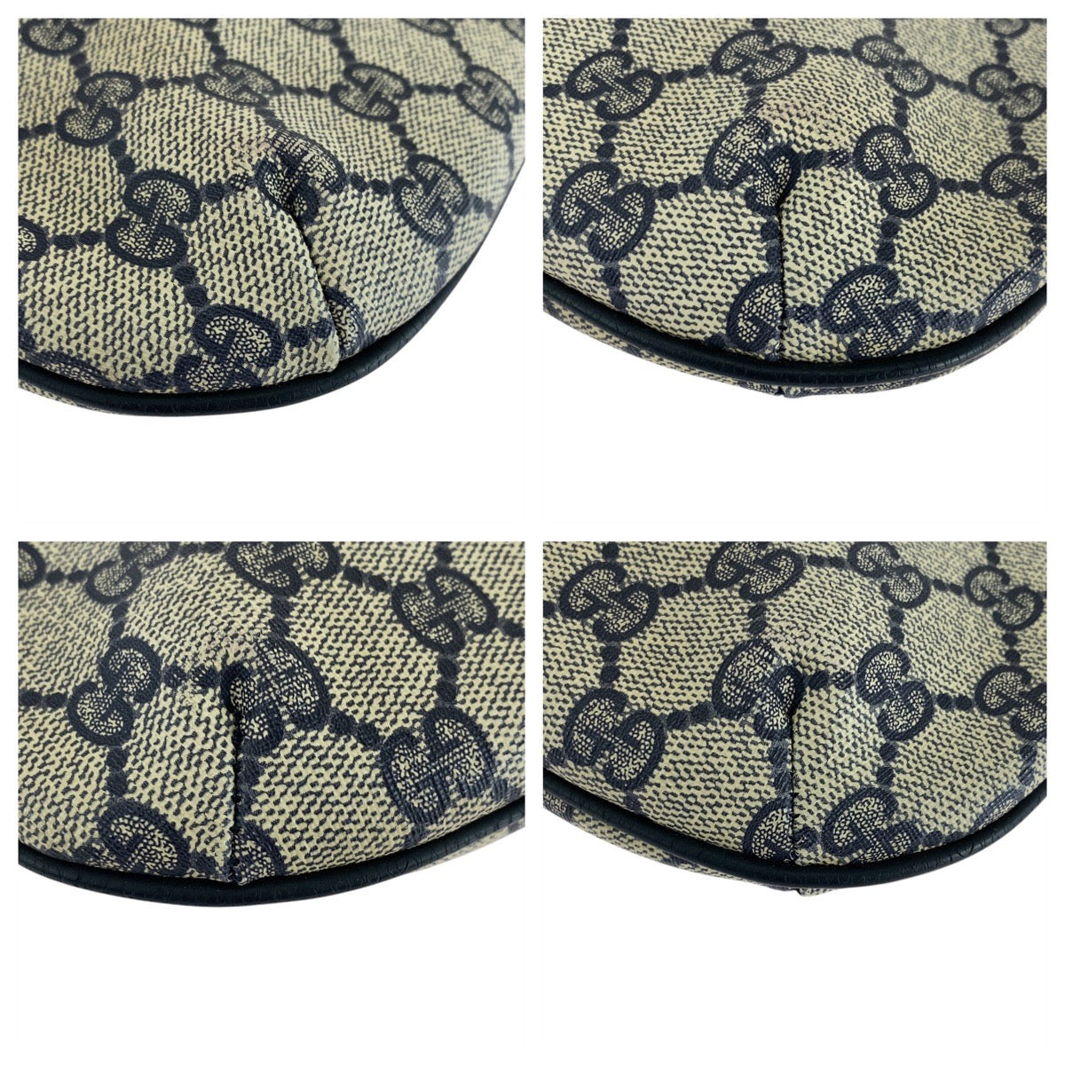 18323
GUCCI グッチ オールドグッチ グレー ネイビー GGスプリームキャンバス / レザー 904 02 020 ショルダーバッグ ポシェット  レディース AB33
