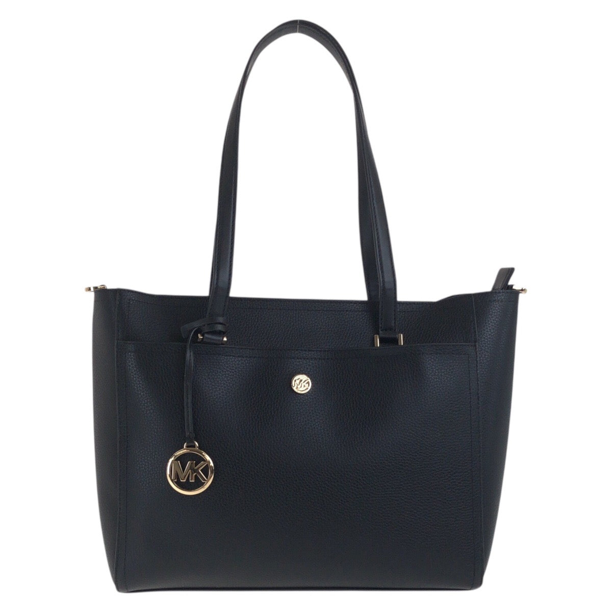 18333
Michael Kors マイケルコース ブラック 黒 ゴールド金具 レザー トートバッグ ショルダーバッグ  レディース A