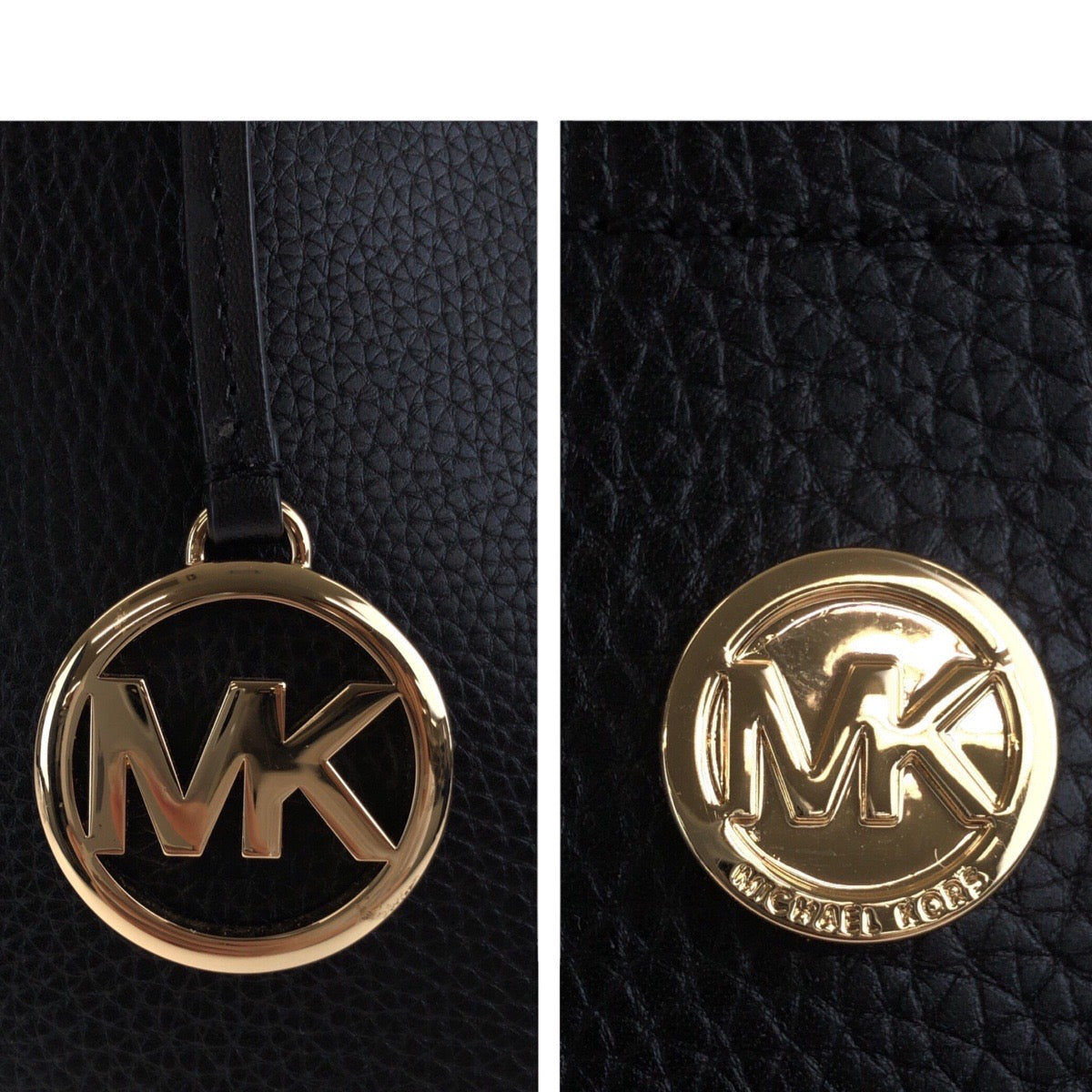 18333
Michael Kors マイケルコース ブラック 黒 ゴールド金具 レザー トートバッグ ショルダーバッグ  レディース A