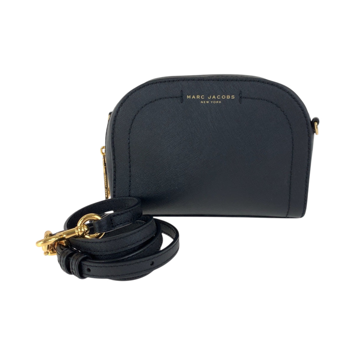 18336
MARC JACOBS マークジェイコブス ブラック 黒 ゴールド金具 PVC ショルダーバッグ ポシェット  レディース A20