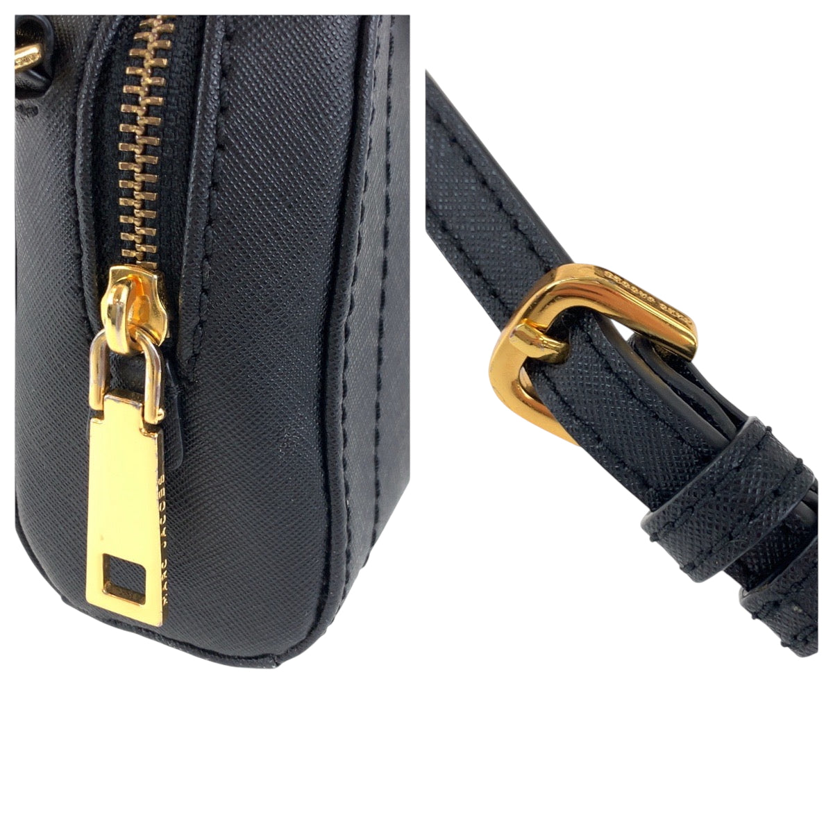 18336
MARC JACOBS マークジェイコブス ブラック 黒 ゴールド金具 PVC ショルダーバッグ ポシェット  レディース A20