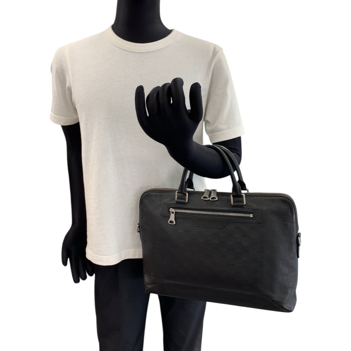 18341
LOUIS VUITTON ルイヴィトン ダミエ アンフィニ  アヴェニュー ブラック 黒 シルバー金具 レザー N41019 ビジネスバッグ ハンドバッグ  メンズ AB68