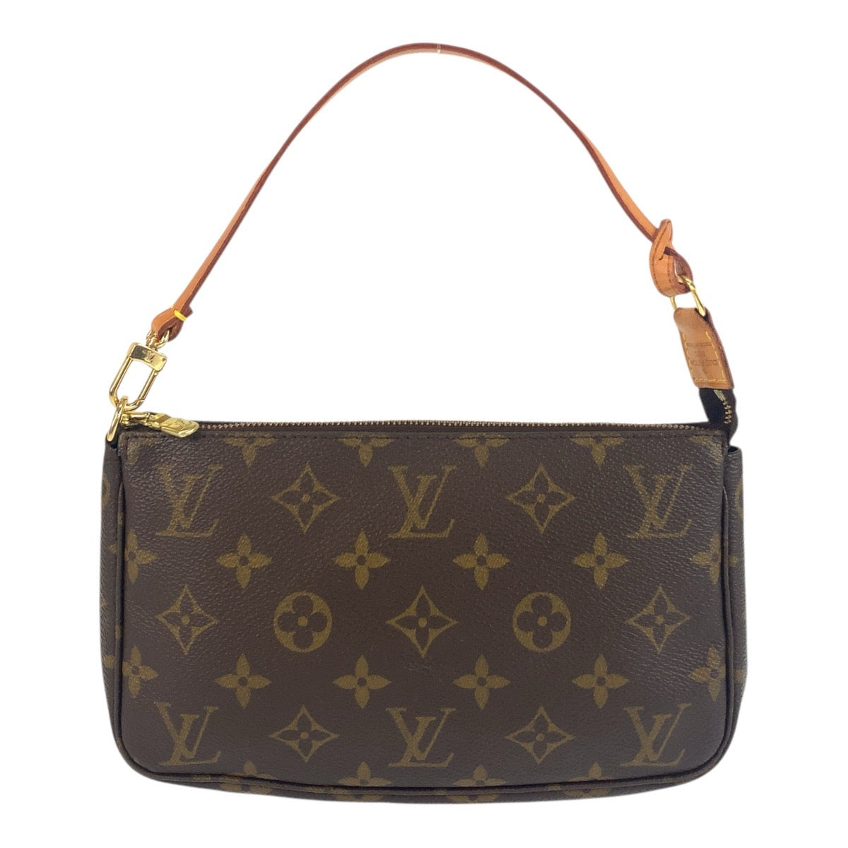 18342
LOUIS VUITTON ルイヴィトン モノグラム ポシェット アクセソワール ブラウン ゴールド金具 PVC / レザー M51980 ハンドバッグ アクセサリーポーチ レディース AB60
