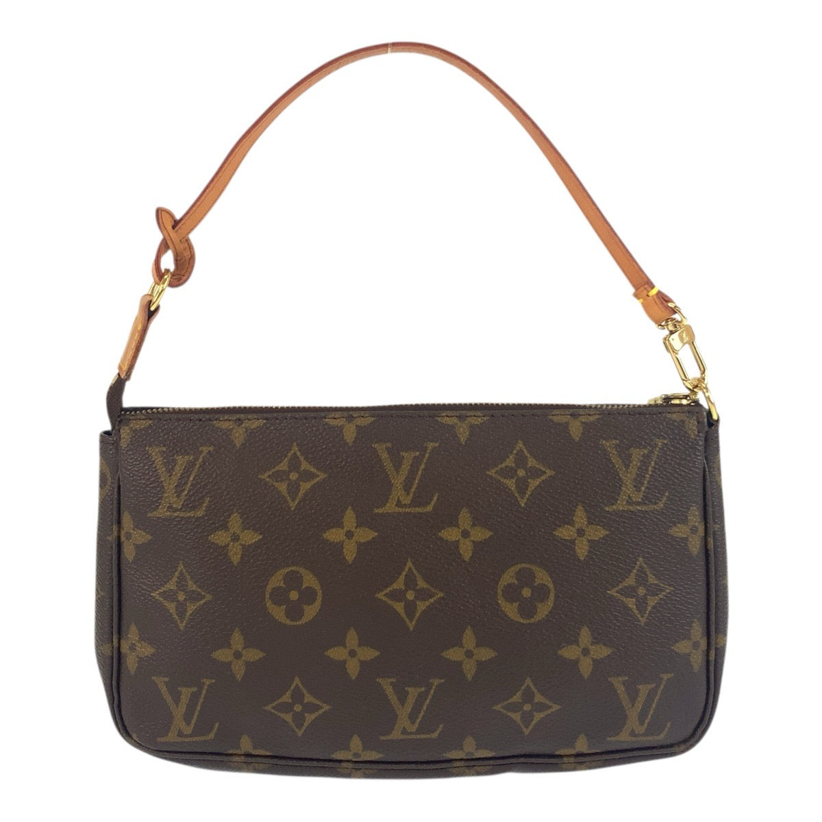18342
LOUIS VUITTON ルイヴィトン モノグラム ポシェット アクセソワール ブラウン ゴールド金具 PVC / レザー M51980 ハンドバッグ アクセサリーポーチ レディース AB60