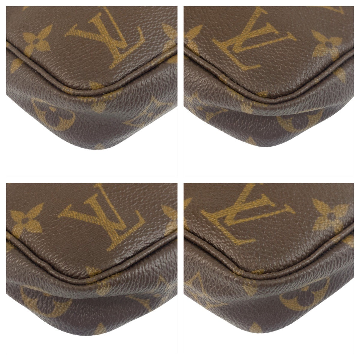 18342
LOUIS VUITTON ルイヴィトン モノグラム ポシェット アクセソワール ブラウン ゴールド金具 PVC / レザー M51980 ハンドバッグ アクセサリーポーチ レディース AB60