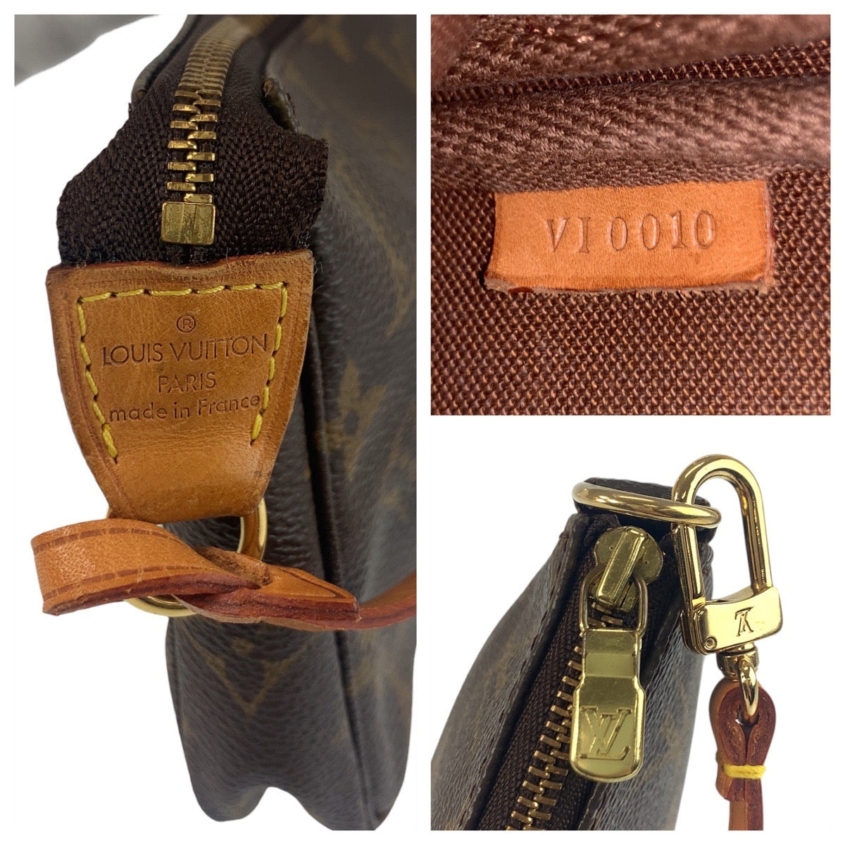 18342
LOUIS VUITTON ルイヴィトン モノグラム ポシェット アクセソワール ブラウン ゴールド金具 PVC / レザー M51980 ハンドバッグ アクセサリーポーチ レディース AB60