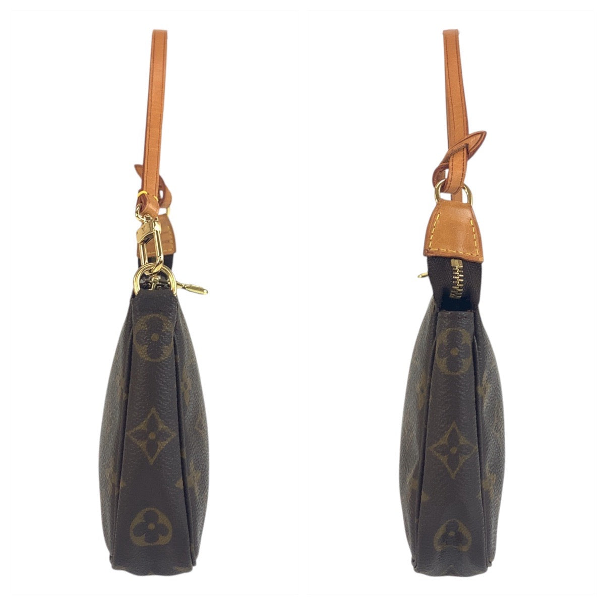 18342
LOUIS VUITTON ルイヴィトン モノグラム ポシェット アクセソワール ブラウン ゴールド金具 PVC / レザー M51980 ハンドバッグ アクセサリーポーチ レディース AB60