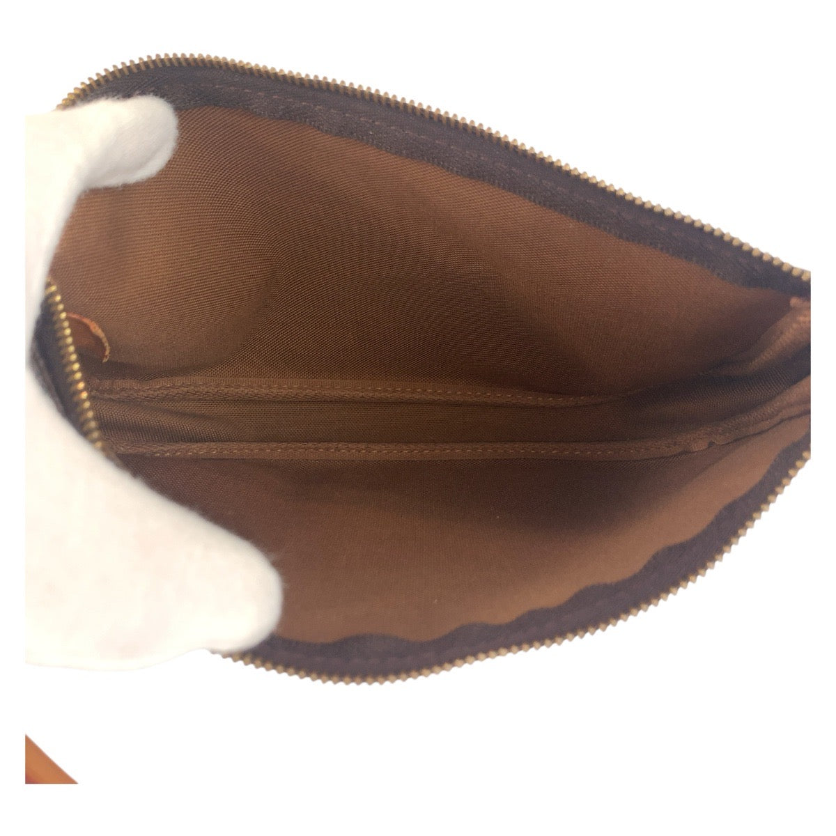 18342
LOUIS VUITTON ルイヴィトン モノグラム ポシェット アクセソワール ブラウン ゴールド金具 PVC / レザー M51980 ハンドバッグ アクセサリーポーチ レディース AB60