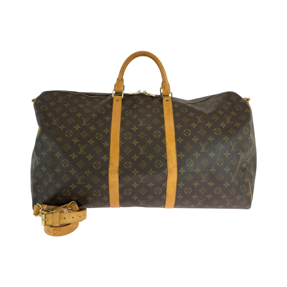 18345
LOUIS VUITTON ルイヴィトン モノグラム キーポル60 バンドリエール ブラウン ゴールド金具 PVC M41412 ショルダーバッグ ボストンバッグ 2way  レディース AB84