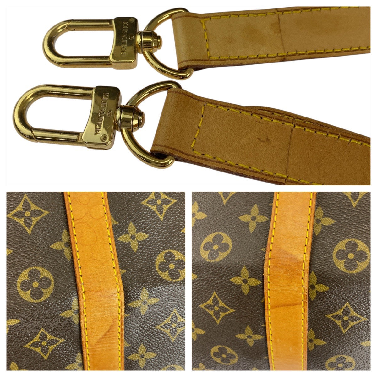 18346
LOUIS VUITTON ルイヴィトン モノグラム キーポル バンドリエール60 ブラウン ゴールド金具 PVC / レザー M41412 ボストンバッグ ショルダーバッグ 2way メンズ AB76