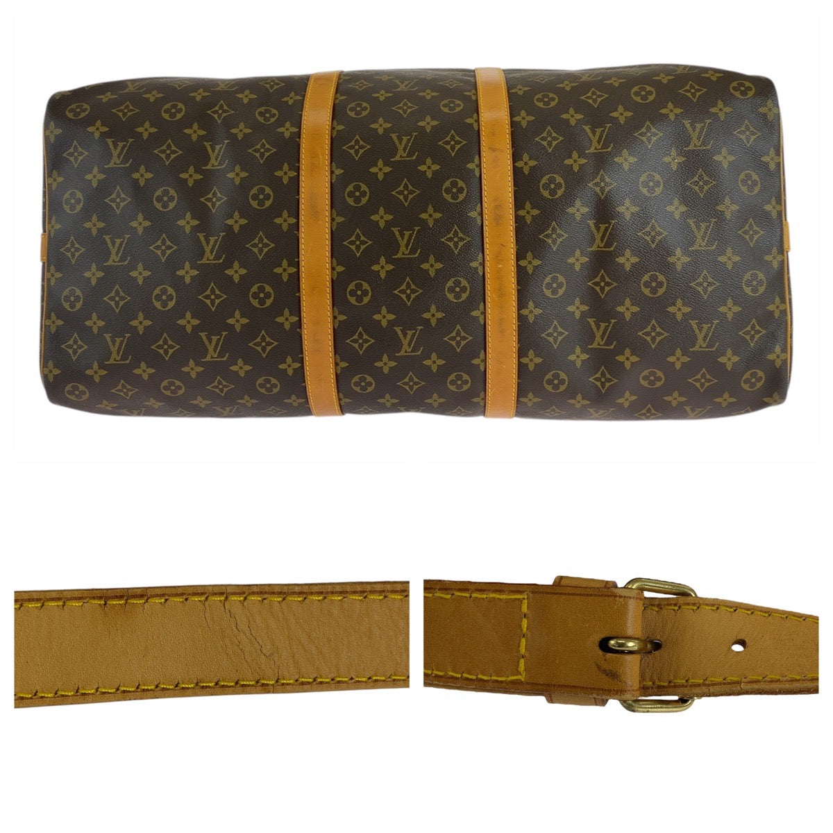 18346
LOUIS VUITTON ルイヴィトン モノグラム キーポル バンドリエール60 ブラウン ゴールド金具 PVC / レザー M41412 ボストンバッグ ショルダーバッグ 2way メンズ AB76