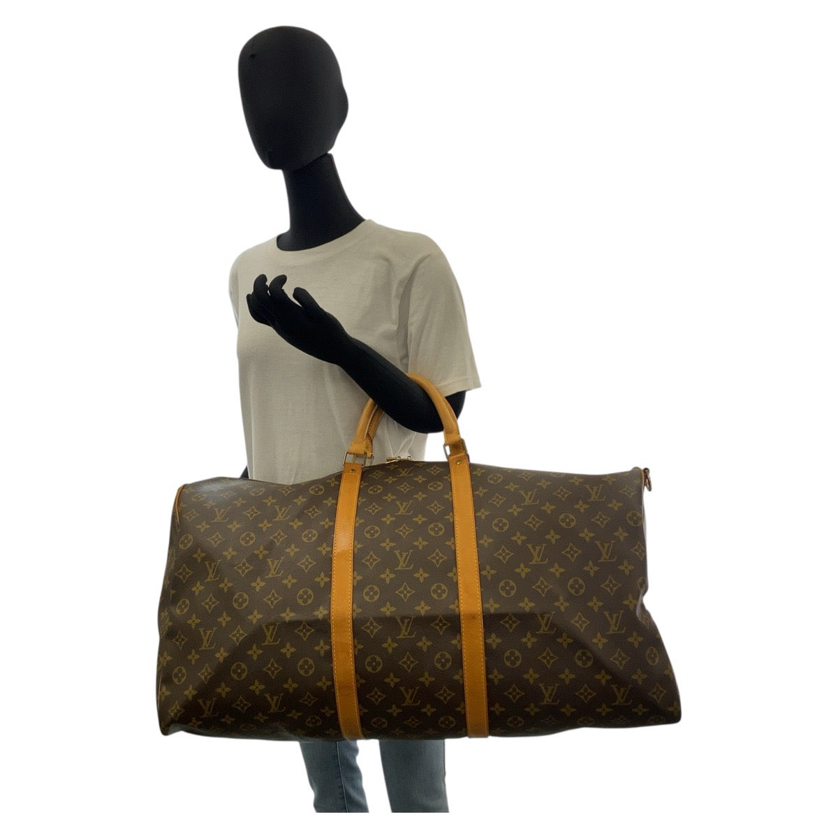 18346
LOUIS VUITTON ルイヴィトン モノグラム キーポル バンドリエール60 ブラウン ゴールド金具 PVC / レザー M41412 ボストンバッグ ショルダーバッグ 2way メンズ AB76