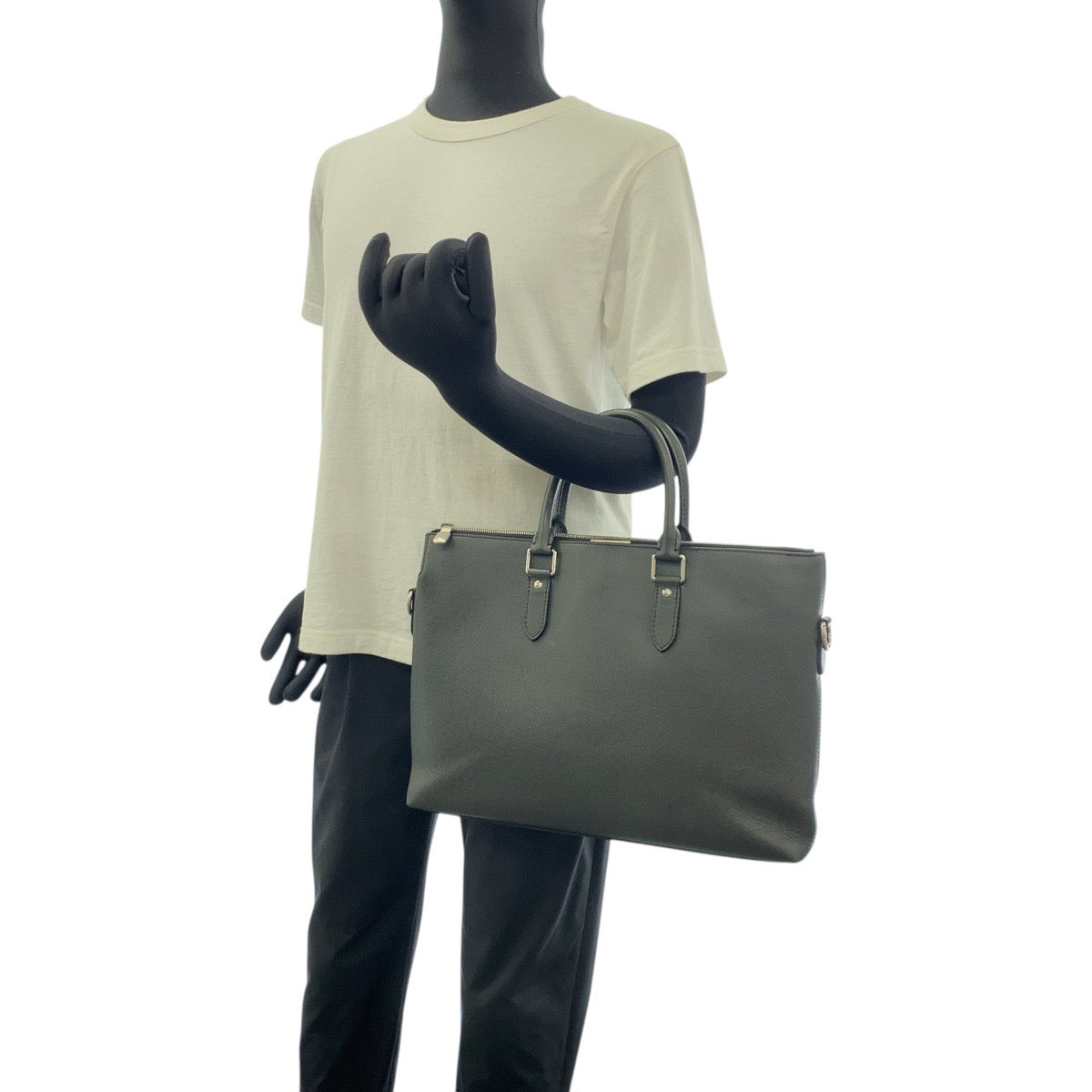 18347
LOUIS VUITTON ルイヴィトン タイガ アントン ブラック 黒 シルバー金具 レザー M33416 ビジネスバッグ ブリーフケース  メンズ ABP84