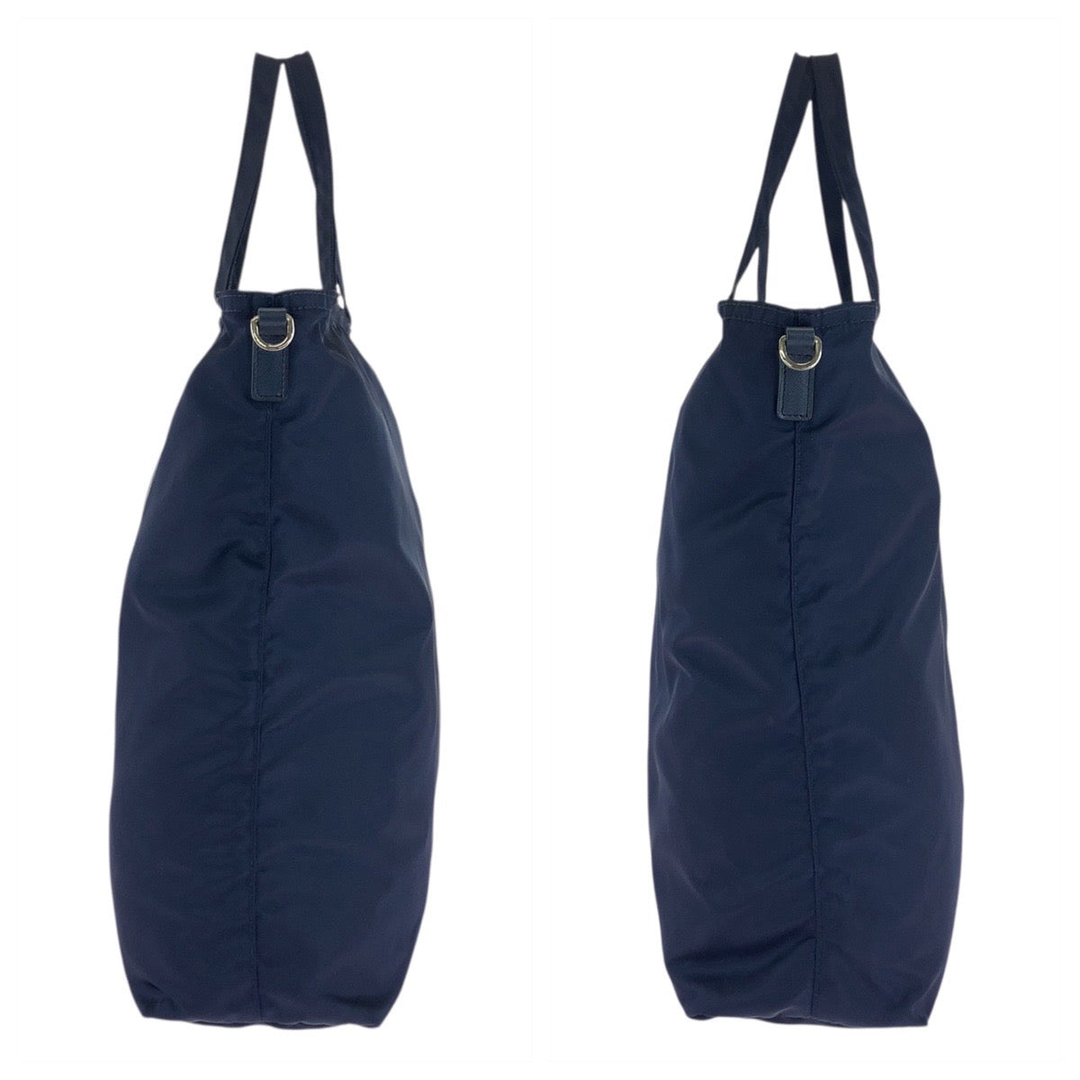 18348
PRADA プラダ テスート 三角ロゴプレート ネイビー シルバー金具 ナイロン トートバッグ ショルダーバッグ 2way レディース A54