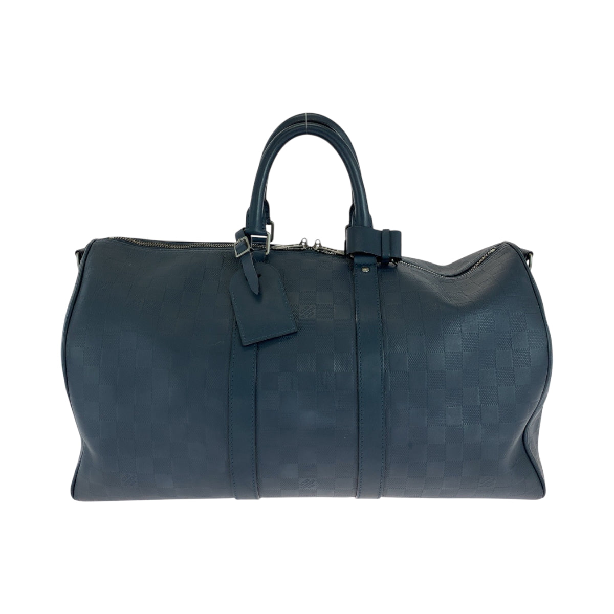 18349
LOUIS VUITTON ルイヴィトン ダミエ アンフィニ キーポル45 バンドリエール 男女兼用 ネイビー シルバー金具 レザー N41290 ボストンバッグ ハンドバッグ  メンズ ABP190