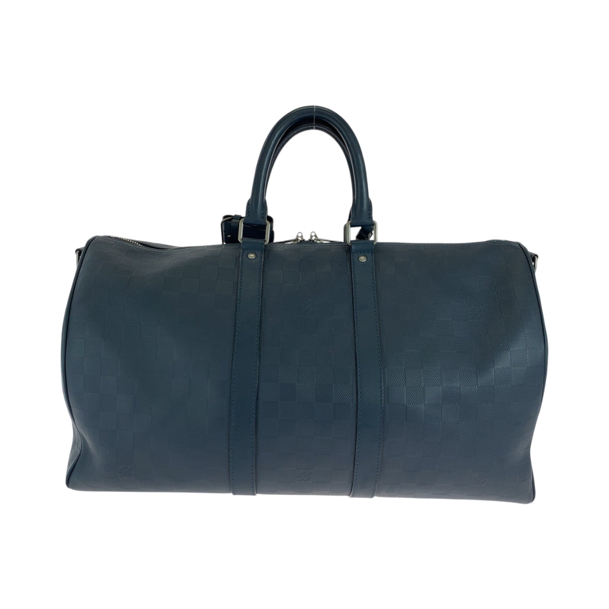 18349
LOUIS VUITTON ルイヴィトン ダミエ アンフィニ キーポル45 バンドリエール 男女兼用 ネイビー シルバー金具 レザー N41290 ボストンバッグ ハンドバッグ  メンズ ABP190
