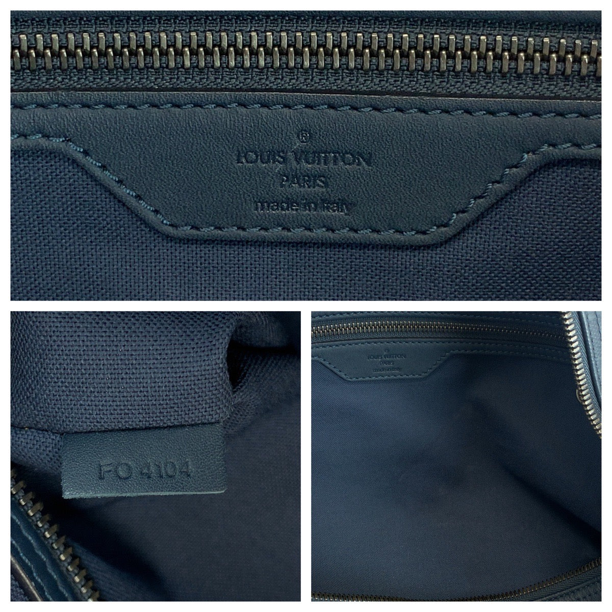 18349
LOUIS VUITTON ルイヴィトン ダミエ アンフィニ キーポル45 バンドリエール 男女兼用 ネイビー シルバー金具 レザー N41290 ボストンバッグ ハンドバッグ  メンズ ABP190