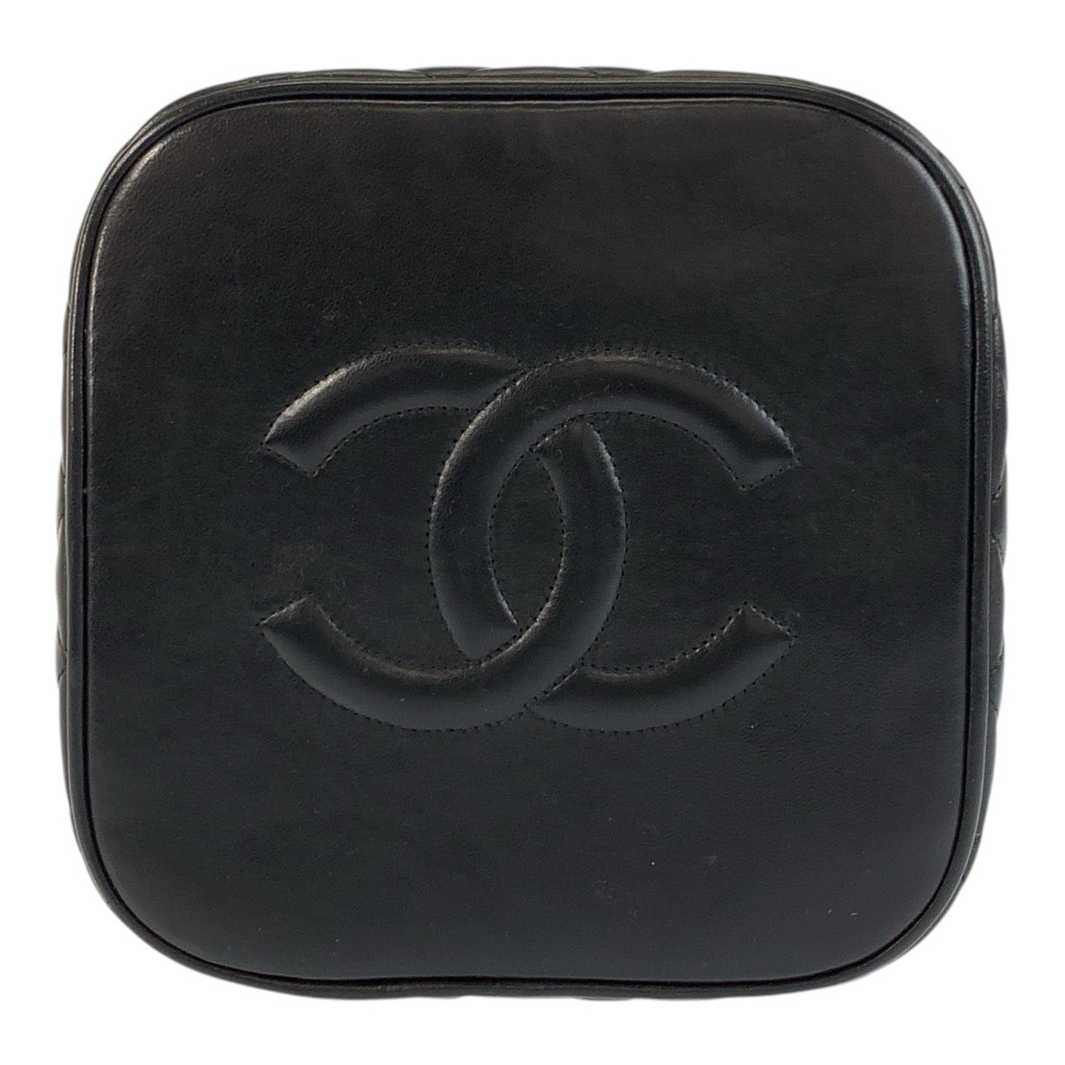18350
CHANEL シャネル ヴィンテージ マトラッセ ブラック 黒 ゴールド金具 ラムスキン ハンドバッグ バニティバッグ レディース ABP98