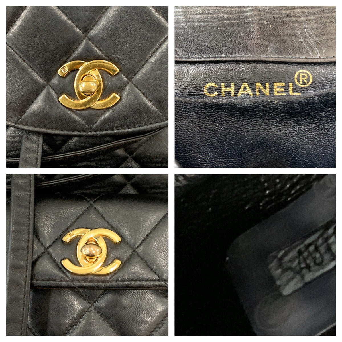 18353
CHANEL シャネル ヴィンテージ マトラッセ ダブルココマーク ターンロック チェーンショルダー ブラック 黒 ゴールド金具 ラムスキン リュック・デイパック バックパック  レディース ABP350
