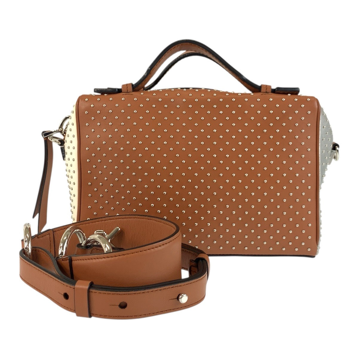 18356
TOD’S トッズ ゴンミーニ ブラウン ブラック シルバー金具 レザー ショルダーバッグ ハンドバッグ 2way  レディース A45