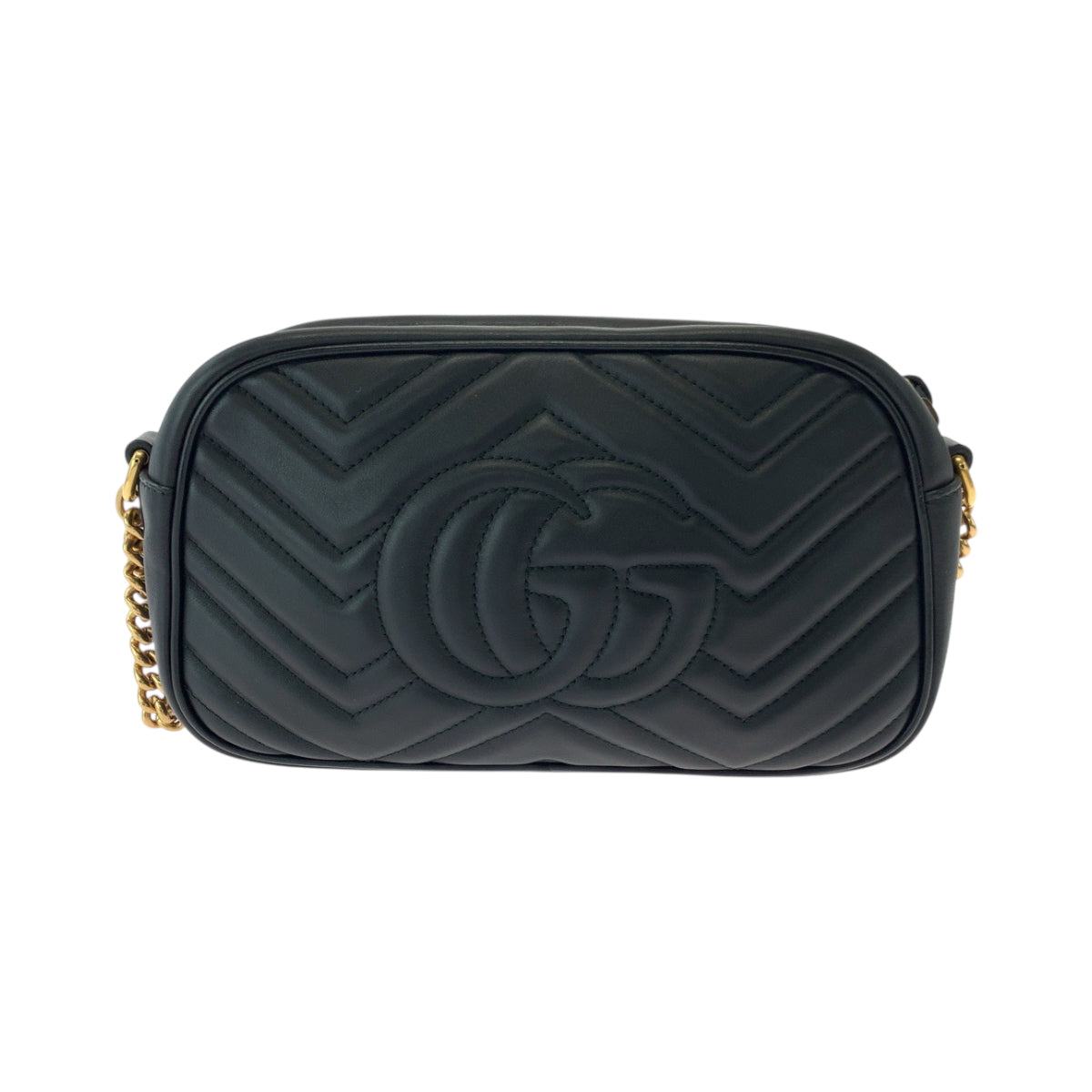 18358
GUCCI グッチ GGマーモント キルティング ブラック 黒 ゴールド金具 レザー 447632 ショルダーバッグ ポシェット  レディース