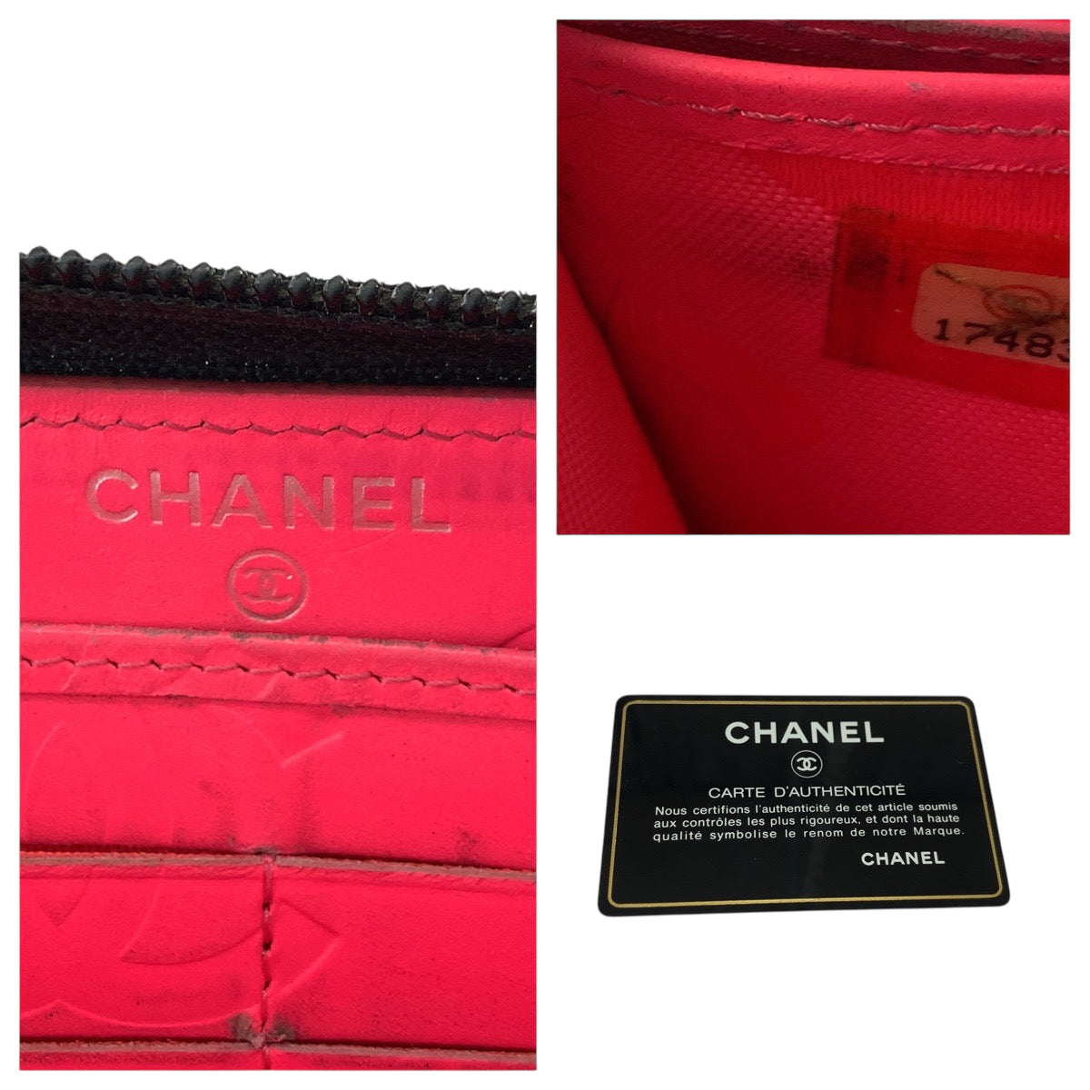18360
CHANEL シャネル カンボンライン ココマーク ブラック 黒 シルバー金具 カーフ 長財布 ラウンドファスナー  レディース AB38