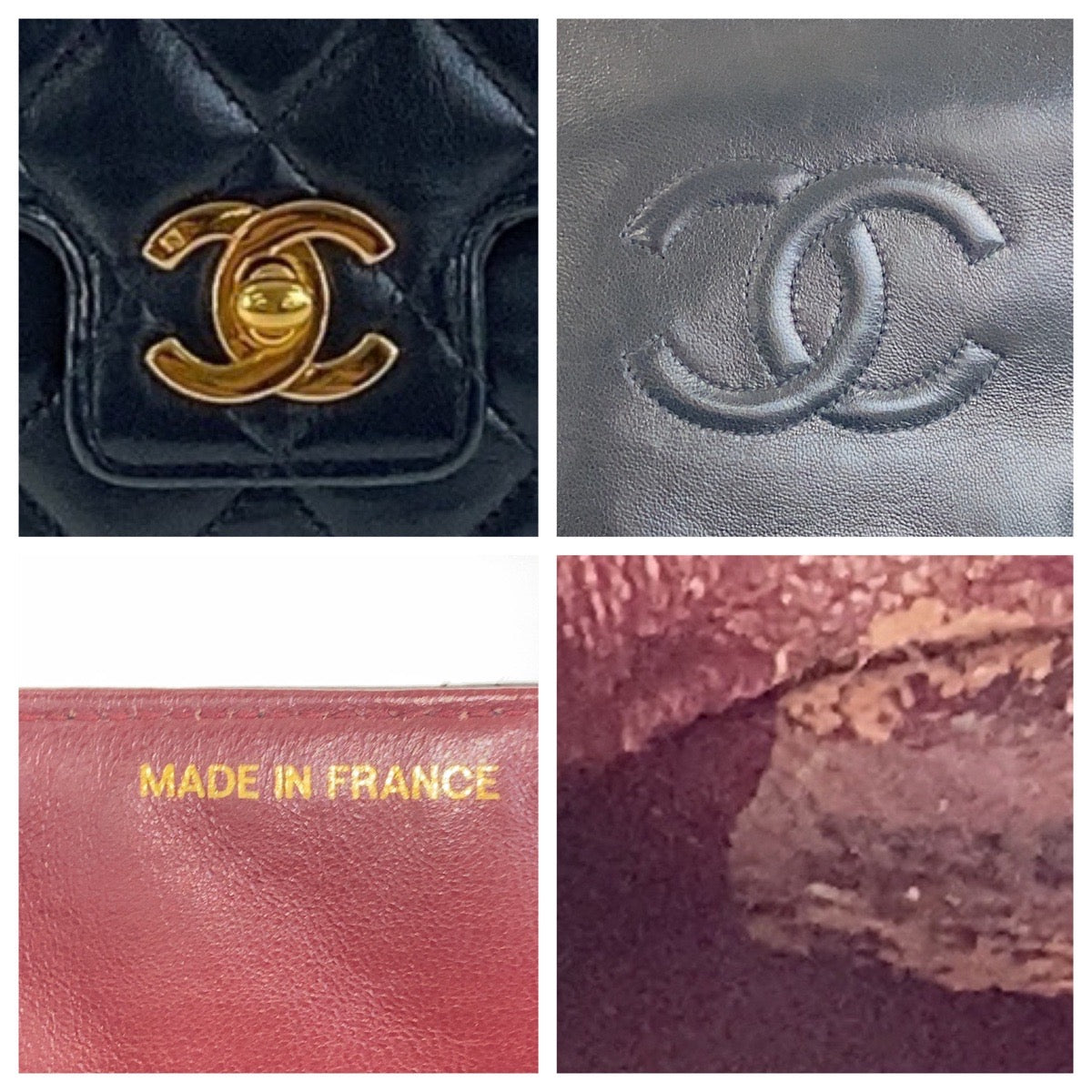 18371
CHANEL シャネル ヴィンテージ マトラッセ ココマーク ターンロック ブラック 黒 ゴールド金具 ラムスキン ハンドバッグ レディース A298