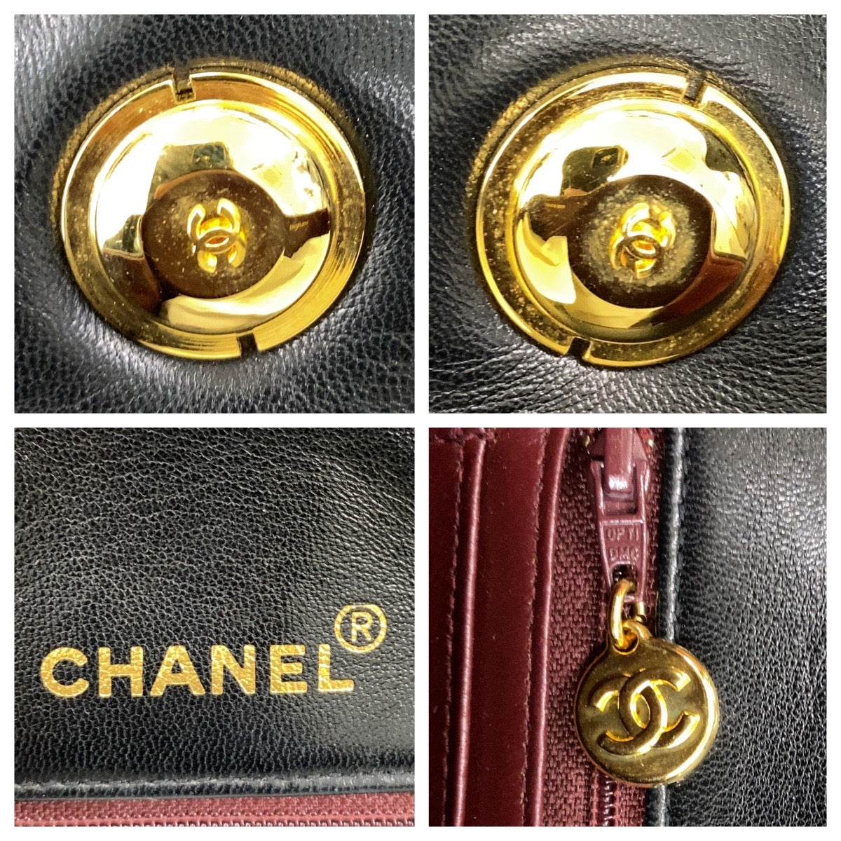 18371
CHANEL シャネル ヴィンテージ マトラッセ ココマーク ターンロック ブラック 黒 ゴールド金具 ラムスキン ハンドバッグ レディース A298