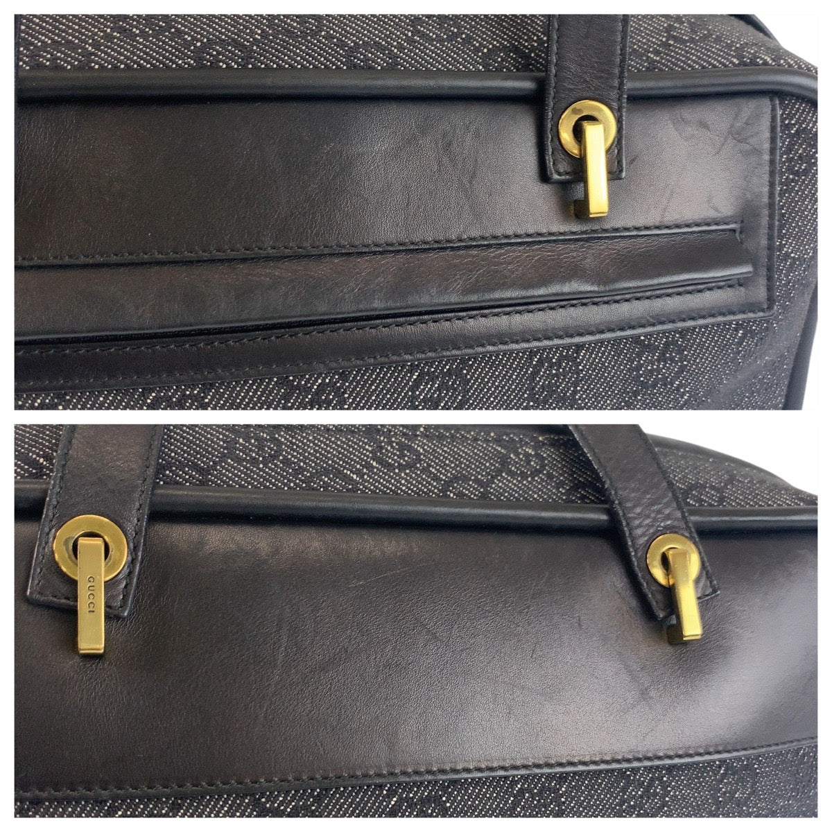 18372
GUCCI グッチ ブラック ゴールド金具 GGキャンバス / レザー 92729 ショルダーバッグ  レディース AB