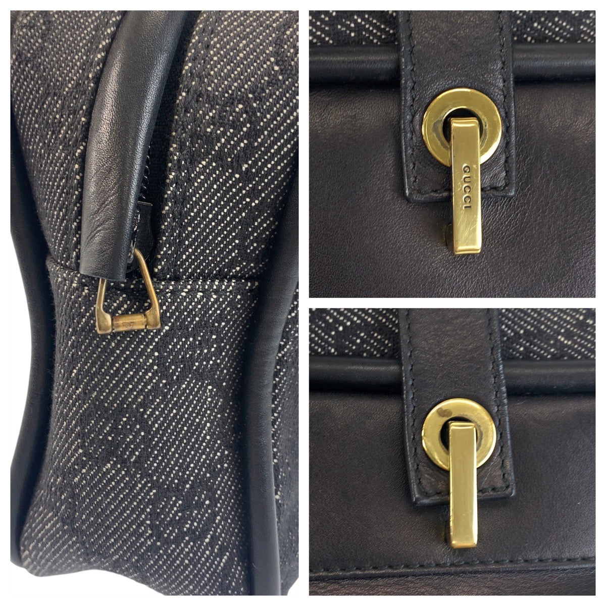 18372
GUCCI グッチ ブラック ゴールド金具 GGキャンバス / レザー 92729 ショルダーバッグ  レディース AB