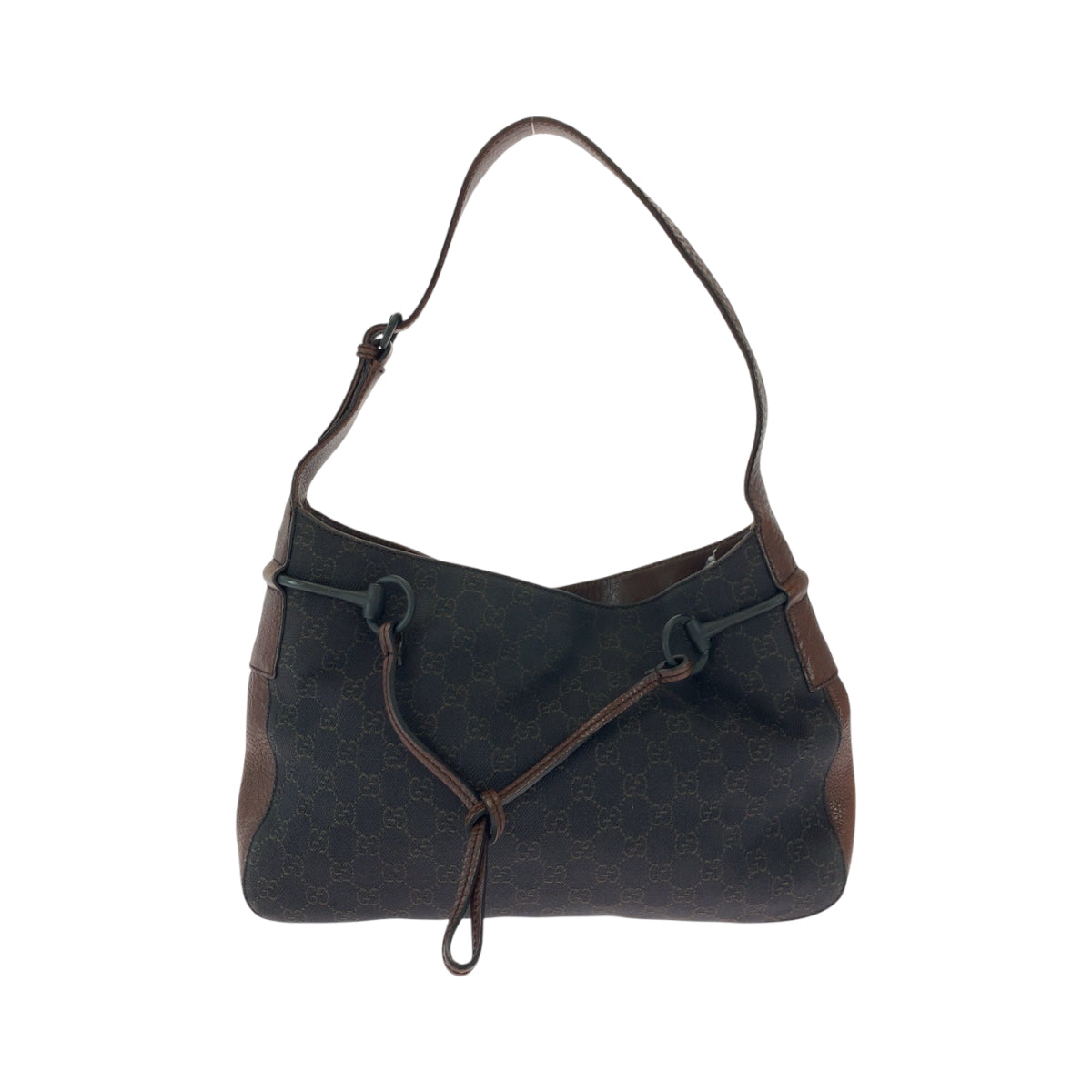 18374
GUCCI グッチ ホースビット ブラウン ブラック金具 GGキャンバス 101975 ショルダーバッグ 肩掛け  レディース ABP40