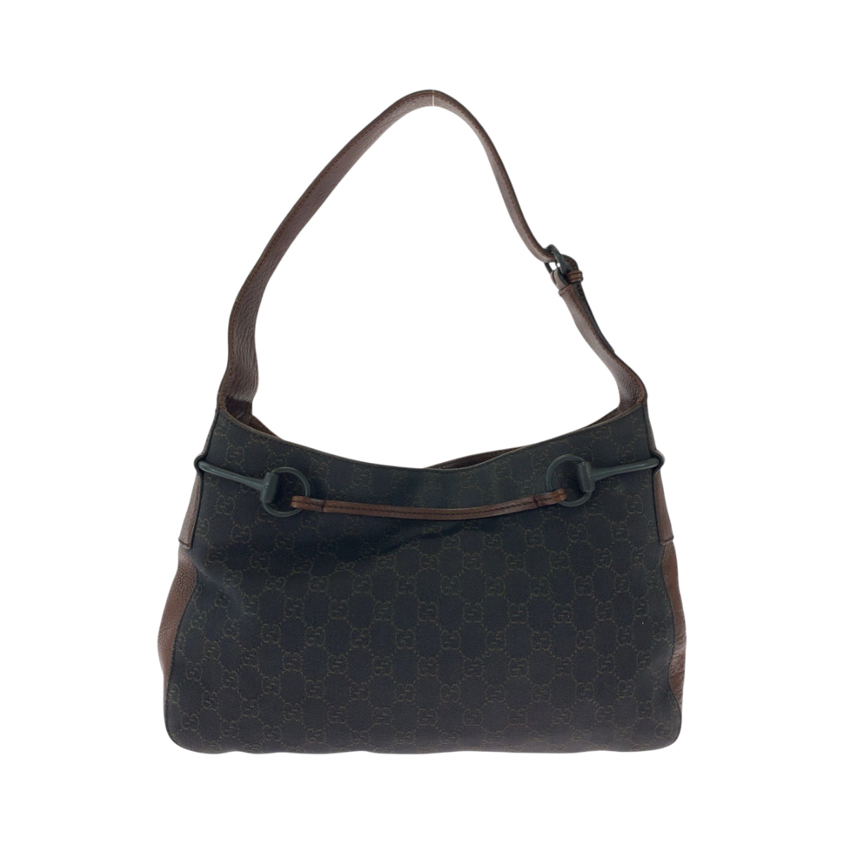 18374
GUCCI グッチ ホースビット ブラウン ブラック金具 GGキャンバス 101975 ショルダーバッグ 肩掛け  レディース ABP40
