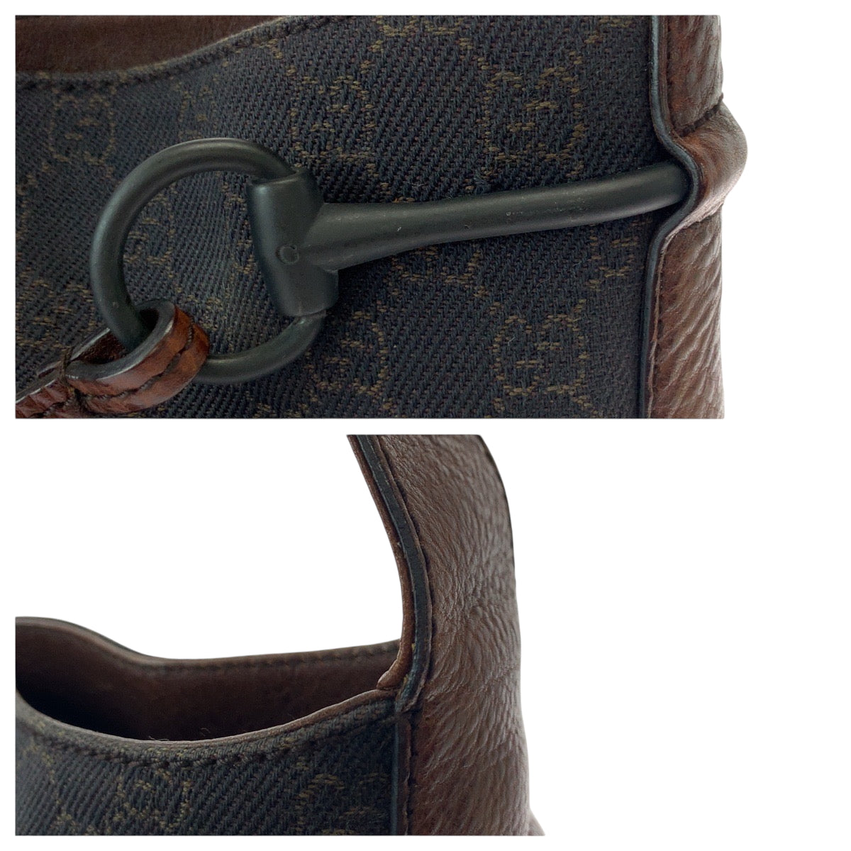 18374
GUCCI グッチ ホースビット ブラウン ブラック金具 GGキャンバス 101975 ショルダーバッグ 肩掛け  レディース ABP40