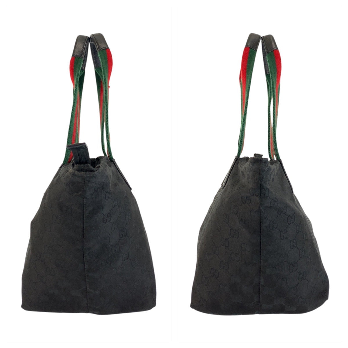 18376
GUCCI グッチ シェリーライン ブラック 黒 GGキャンバス / レザー 131230 トートバッグ ショルダーバッグ  レディース