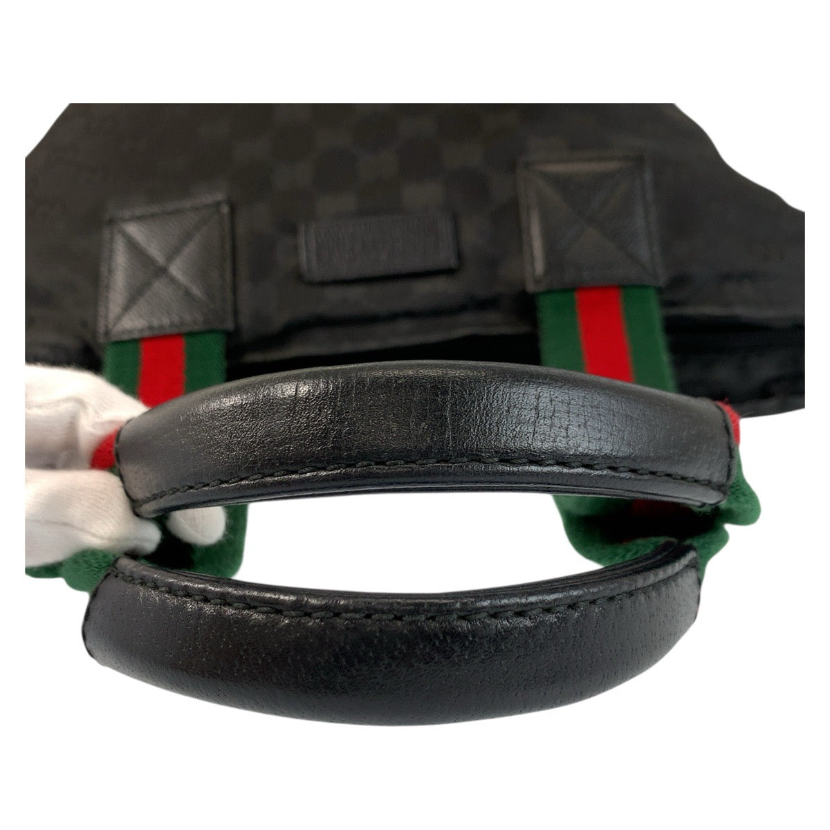 18376
GUCCI グッチ シェリーライン ブラック 黒 GGキャンバス / レザー 131230 トートバッグ ショルダーバッグ  レディース