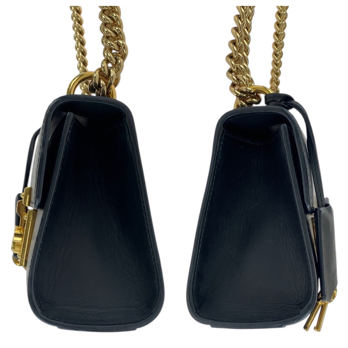 18377
GUCCI グッチ パドロック ブラック 黒 ゴールド金具 レザー 409487 チェーンショルダーバッグ  レディース ABP75