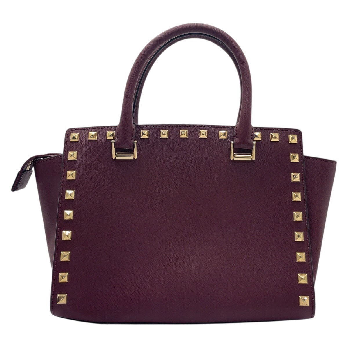 18382
Michael Kors マイケルコース スタッズ ワインレッド ボルドー ゴールド金具 レザー トートバッグ ショルダーバッグ 2way  レディース ABP15
