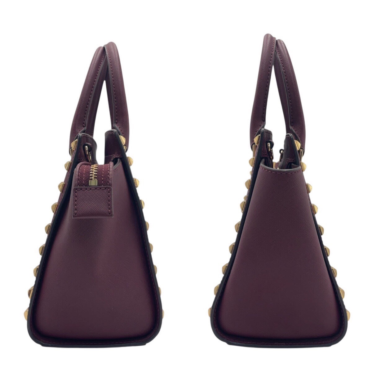 18382
Michael Kors マイケルコース スタッズ ワインレッド ボルドー ゴールド金具 レザー トートバッグ ショルダーバッグ 2way  レディース ABP15