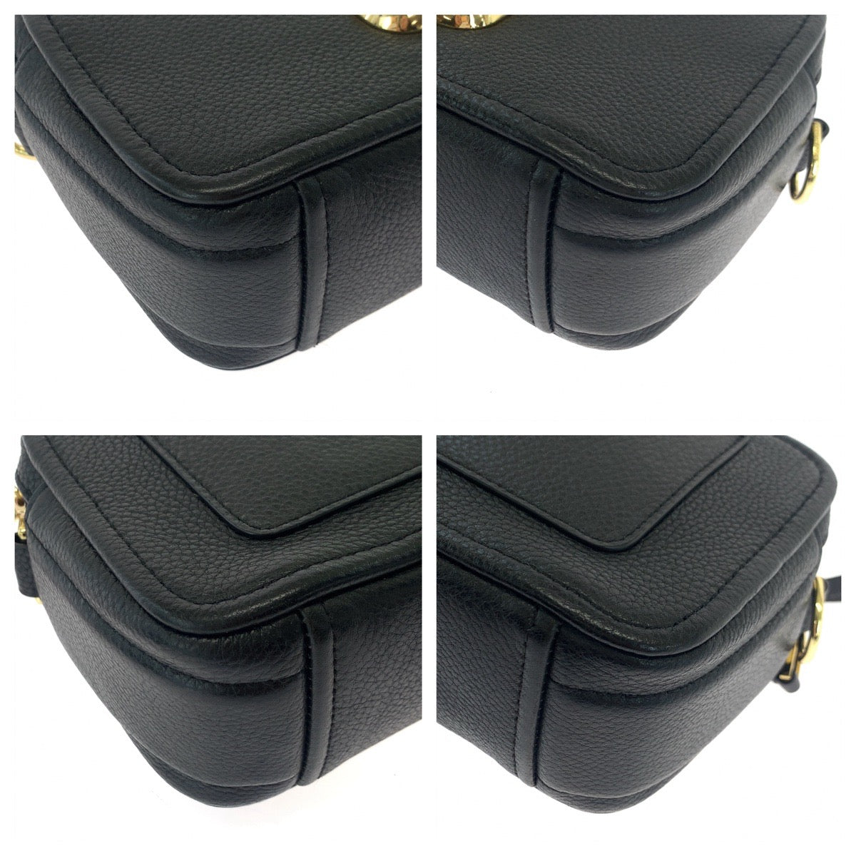 18383
MARC BY MARC JACOBS マークバイマークジェイコブス ブラック 黒 ゴールド金具 レザー M0016805 ショルダーバッグ ポシェット  レディース AB21